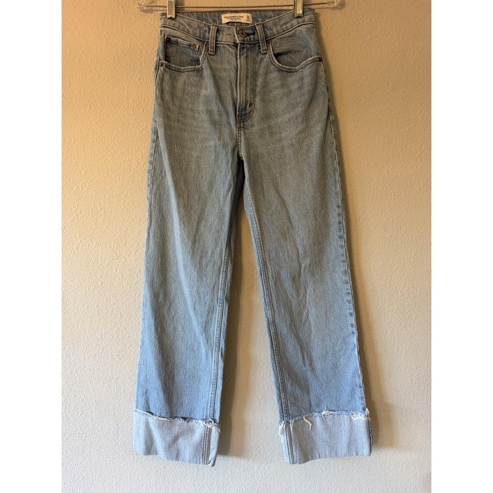Abercrombie & Fitch The 90s Relaxed Jean High Rise Cuffed Blue Size 24 00R